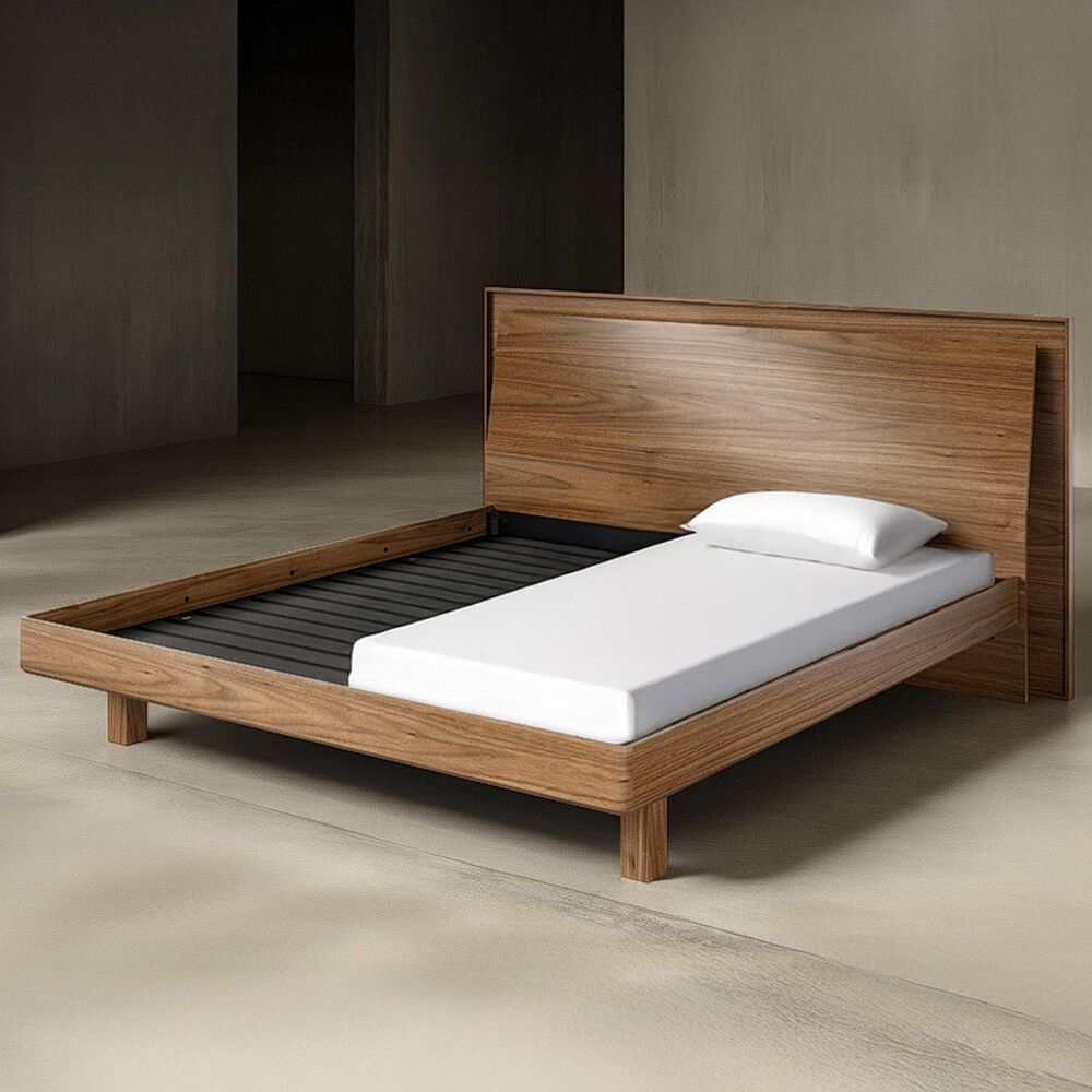 BDI Kava King Platform Bed in Natural Walnut with Lighting and USB Ports
, , large