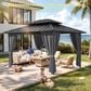 HOMLUX 10" x 12" Patio Hardtop Gazebo with Aluminum Posts in Dark Gray, , large