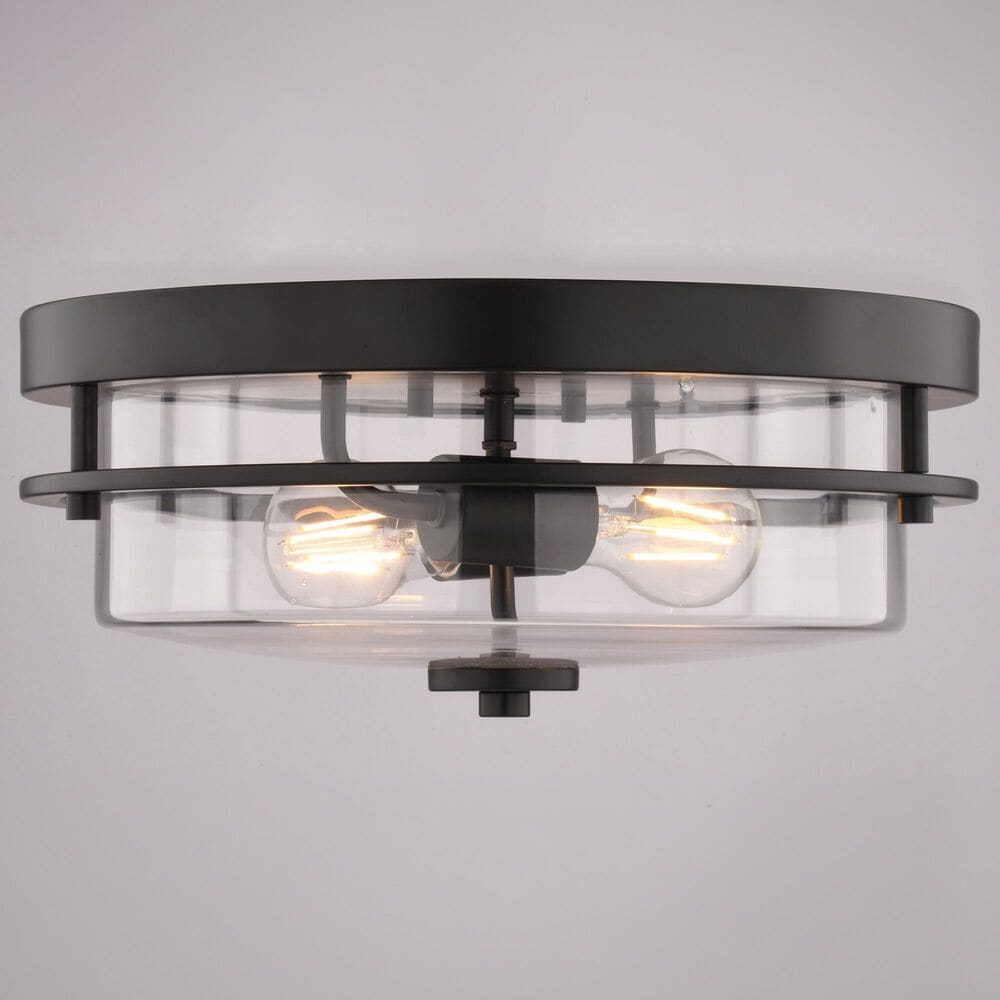 Vaxcel Grace 2-Light Flush Mount in Matte Black, , large