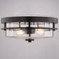 Vaxcel Grace 2-Light Flush Mount in Matte Black, , large
