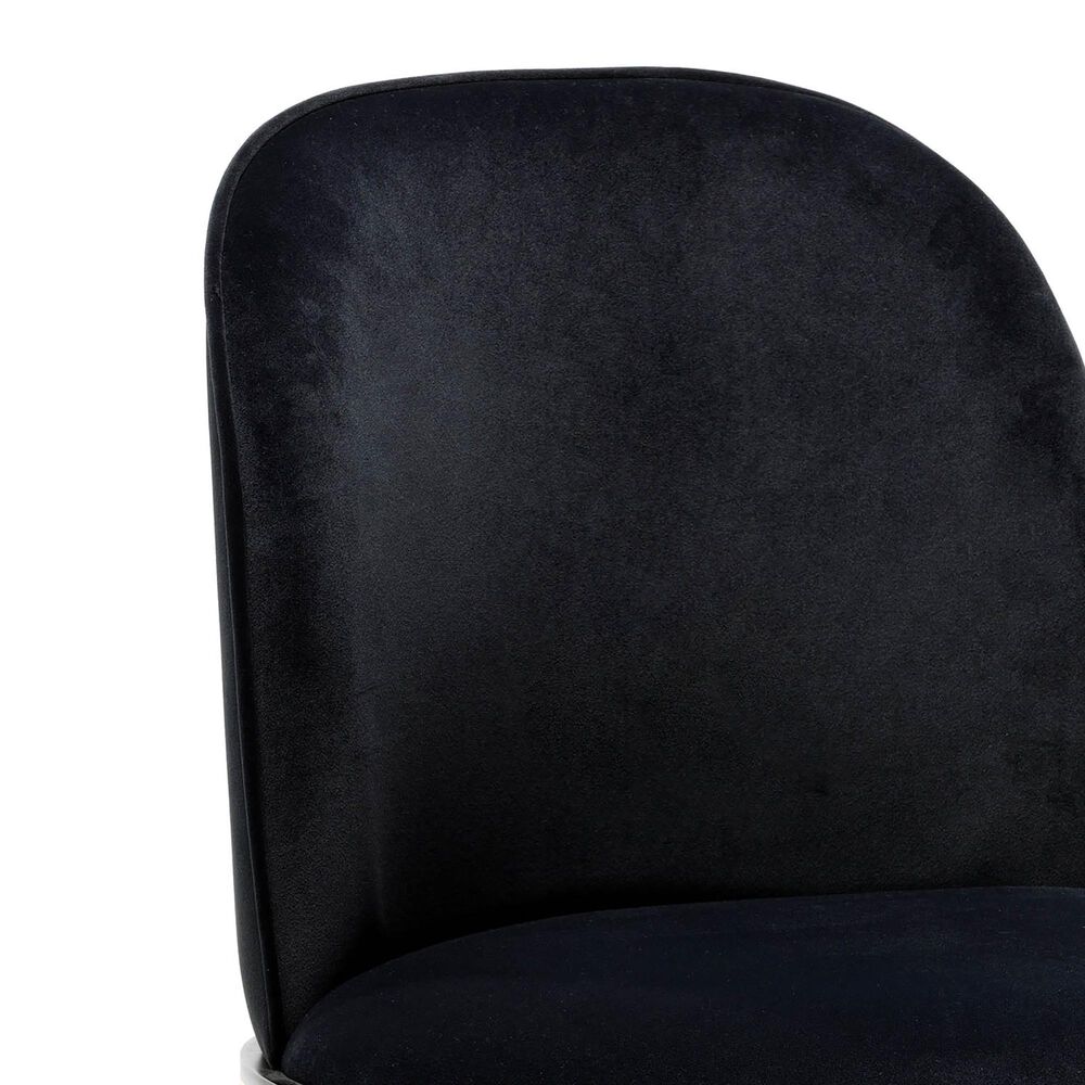 Tov Furniture Harley Dining Chair with Black Cushion in Brushed Gold, , large