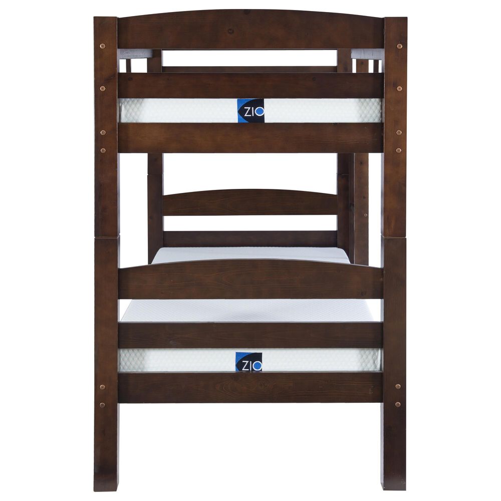 Linon Home Decor Levi Twin Over Twin Bunk Bed in Espresso, , large