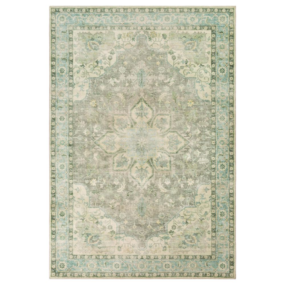 Surya Erin 2" x 3" Cream, Gray, Butter, Aqua and Sage Area Rug, , large