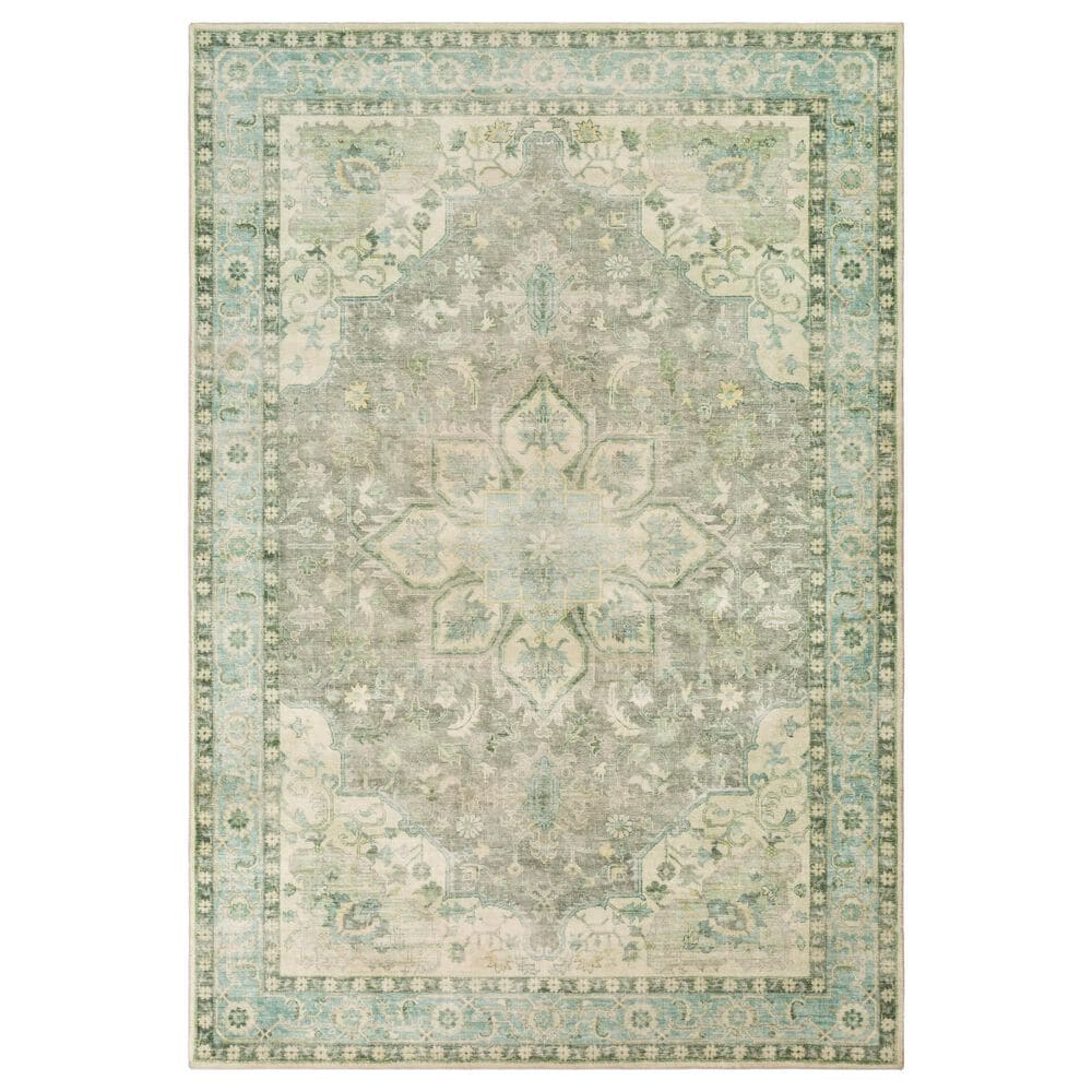 Surya Erin 2" x 3" Cream, Gray, Butter, Aqua and Sage Area Rug, , large