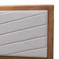 Baxton Studio Iden Queen Panel Headboard with Light Grey Fabric in Walnut Brown, , large
