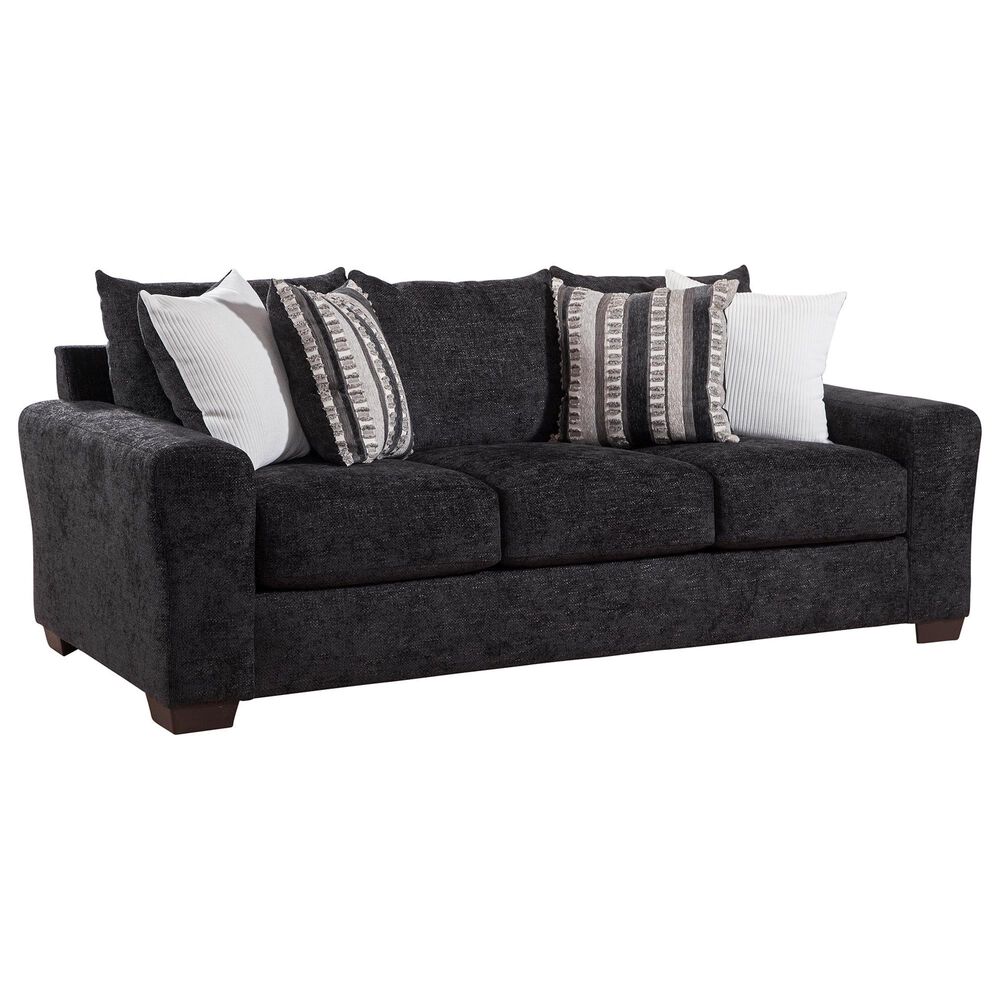 Northwestern Zazie Queen Stationary Sleeper Sofa in Onyx, , large