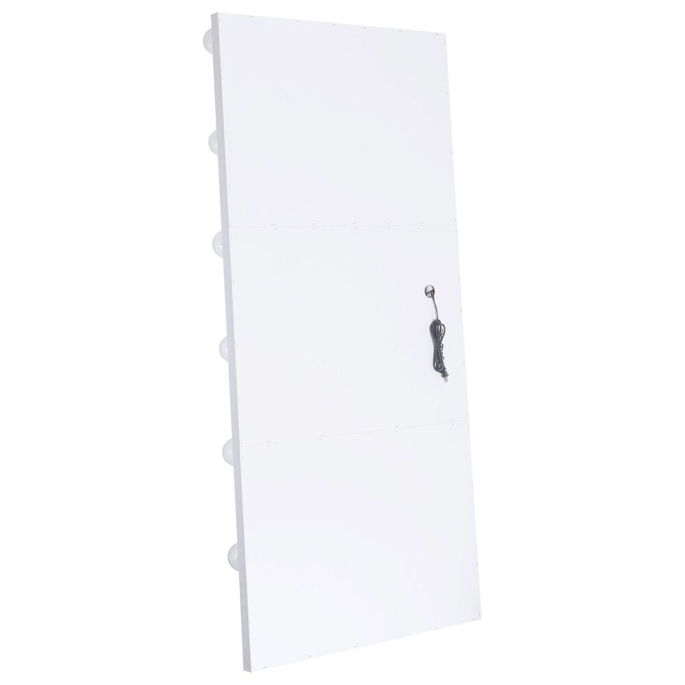Coaster Zayan LED Lighting Floor Mirror in White Gloss &#40;Box 1&#41;, , large
