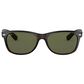 Rayban Glasses New Wayfarer Classic Sunglasses with G-15 Green Lenses in Polished Tortoise, , large