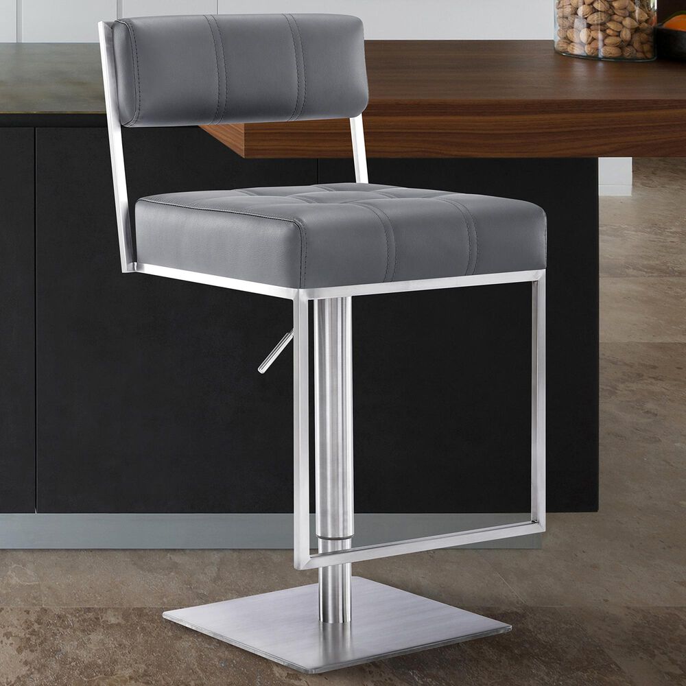 Blue River Michele Swivel Bar Stool in Gray, , large