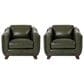 Hydeline Fremont Leather Accent Chair in Forrest (Set of 2), , large