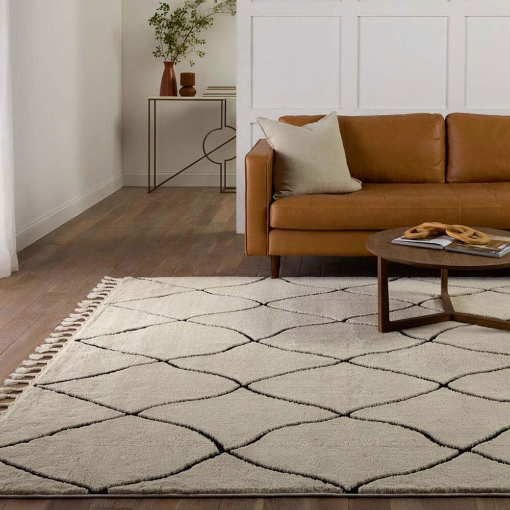 Jaipur Jaida Treble Gray Morn and Jet Black 5&#39; x 7&#39; Area Rug, , large