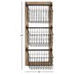 Maple and Jade 3-Slot Decorative Magazine Rack Holder with Suspended Baskets in Matte Black and Brown, , large