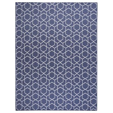 Nourison Horizon HOZ01 Navy 10" x 14" Indoor/Outdoor Area Rug, , large