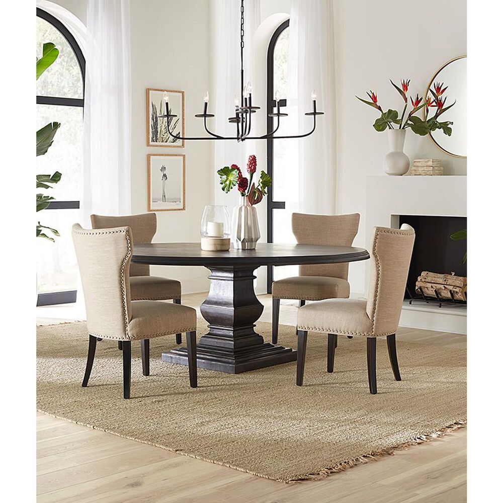 Home Trends &amp; Design Nimes 48&quot; Round Dining Table in Vintage Brown - Table Only, , large