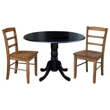 International Concepts 3-Piece Dining Set in Black/Pecan, , large