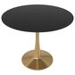 Leisuremod Leisuremod Bristol 35 round dining table Gold Base With Black Top, , large