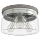 Hunter Devon Park 3-Light Flush Mount in Brushed Nickel and Grey, , large