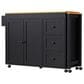 HOMLUX 74.8" Kitchen Island with Extendable Dining Table in Black and Natural, , large