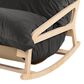 Jaxx Saxx Lush Velvet Bean Bag Rocking Chair in Black, , large
