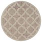 L&R Resources Sinuous Pin Dot 6" Round Ivory and Rose Area Rug, , large
