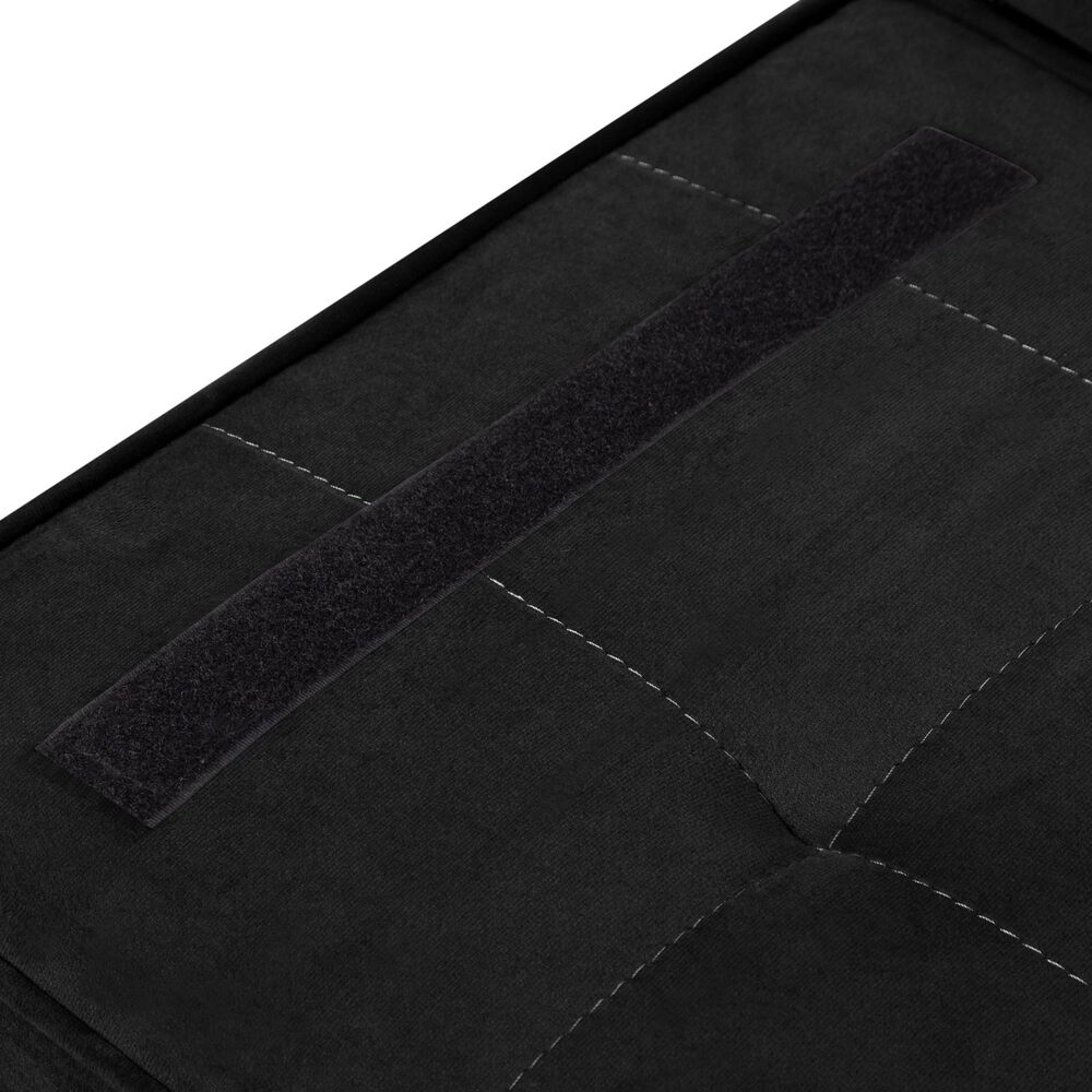 HOMLUX 65" Futon Sleeper Sofa Bed with Adjustable Backrest and Cup Holders in Black, , large