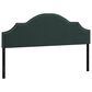 The Monday Company Cynthia Upholstered King Adjustable Headboard with Nickel Nail Heads in Green Velvet, , large