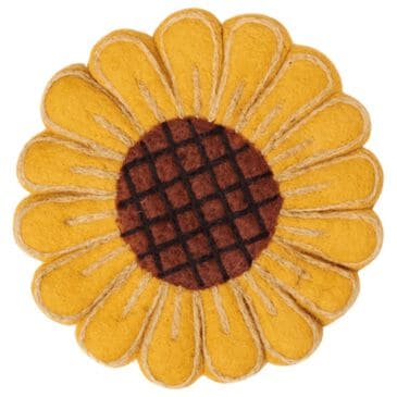 Once Again Home Sunflower Wool Trivet in Gold, , large
