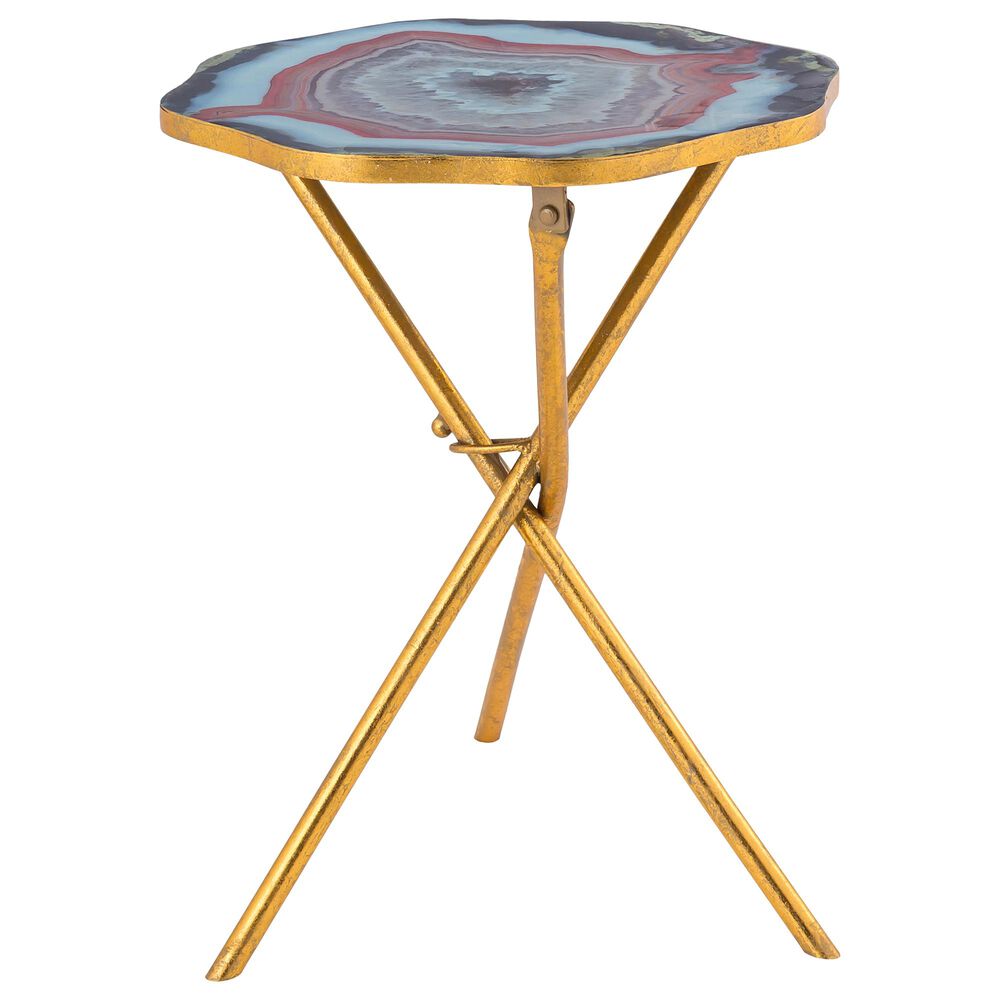 Tov Furniture Lava Side Table in Blue/Gold, , large