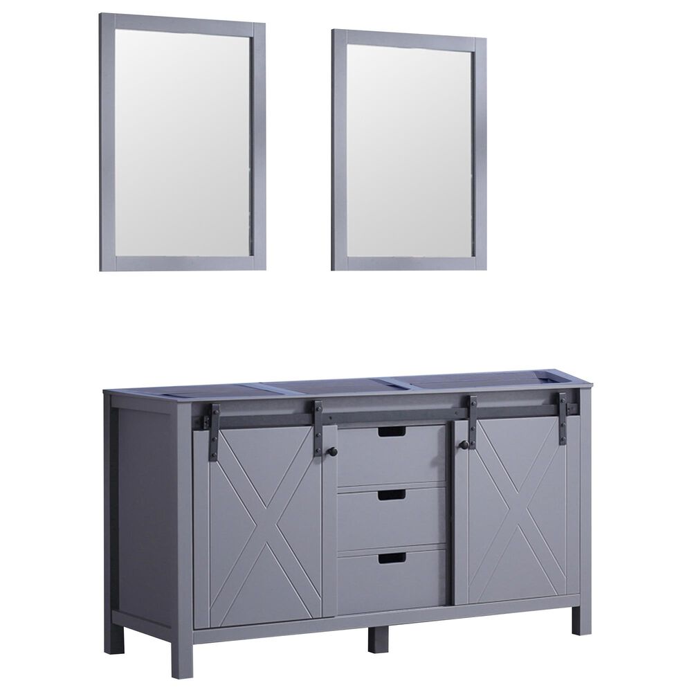 Lexora Home Marsyas 60" Double Bathroom Vanity and Mirrors in Dark Grey, , large
