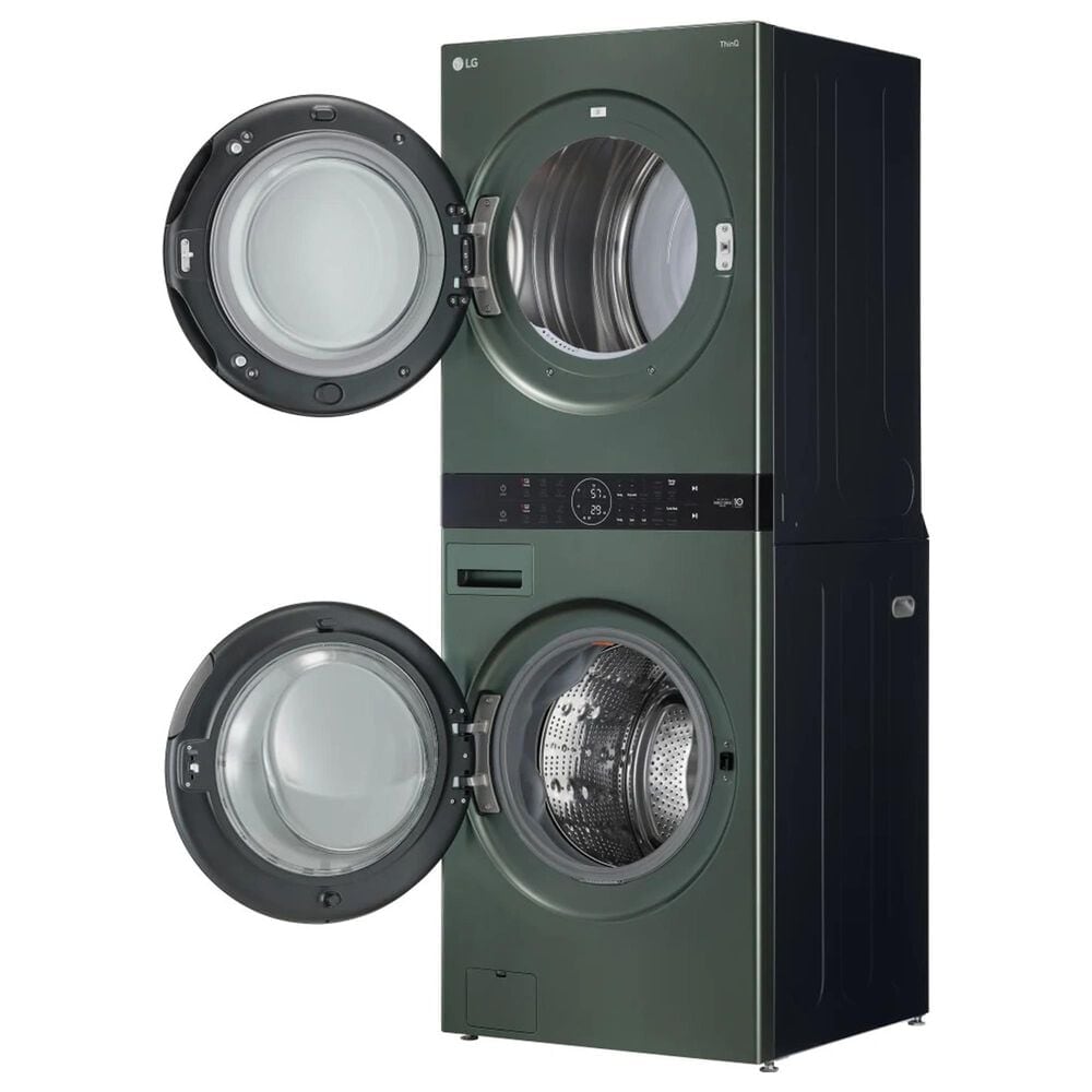 LG Single Unit Front Load WashTower with Center Control 4.5 Cu. Ft. Washer and 7.4 Cu. Ft. Electric Dryer in Nature Green, , large