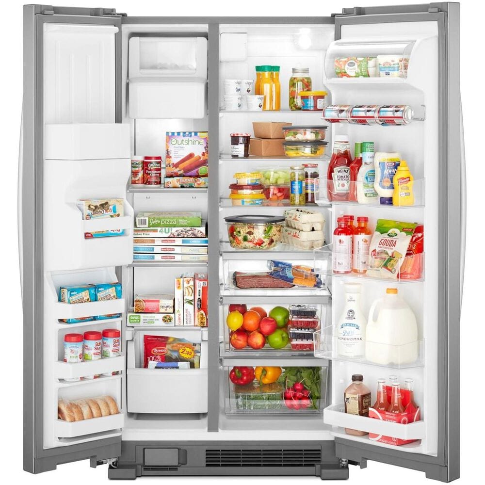 Whirlpool 24.6 Cu. Ft. 36&quot; Wide Side-by-Side Refrigerator in Fingerprint Resistant Stainless Steel, , large