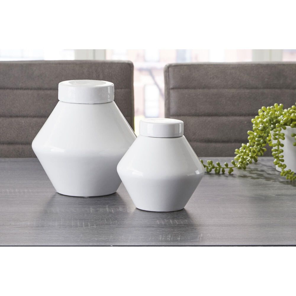 Ashley Domina Small Jar in White, , large