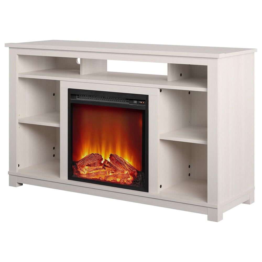 DHP Rossi TV Stand with Electric Fireplace in Ivory Pine Nebraska