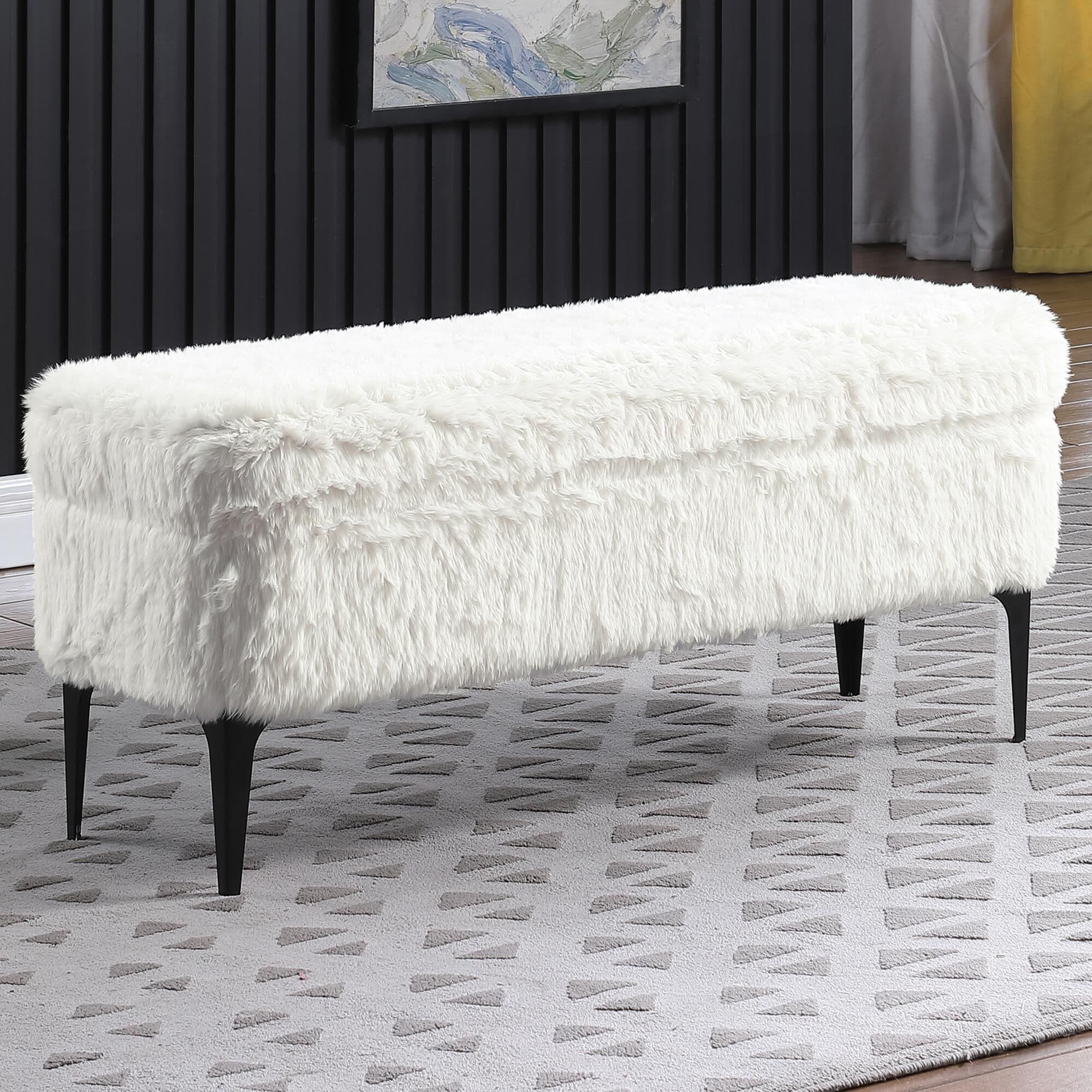 Large white best sale storage bench