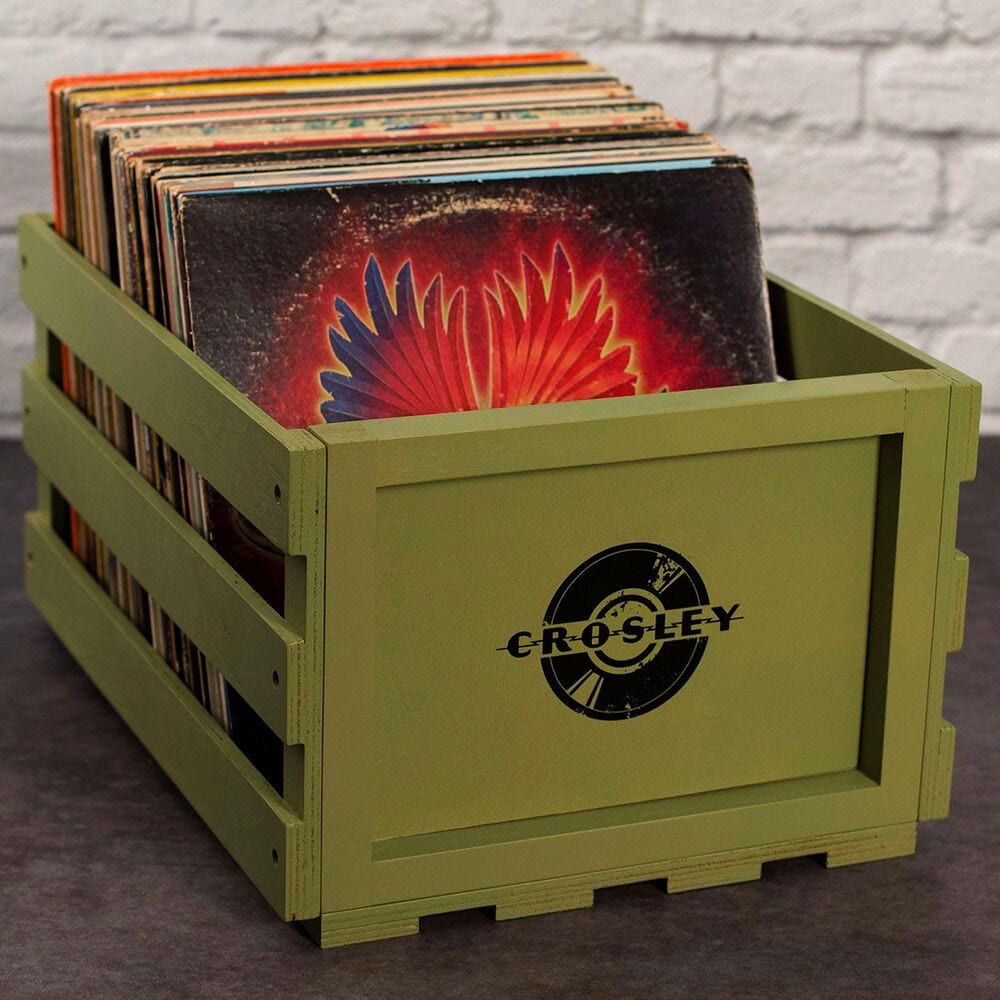 Crosley Furniture Record Storage Crate in Sage, , large