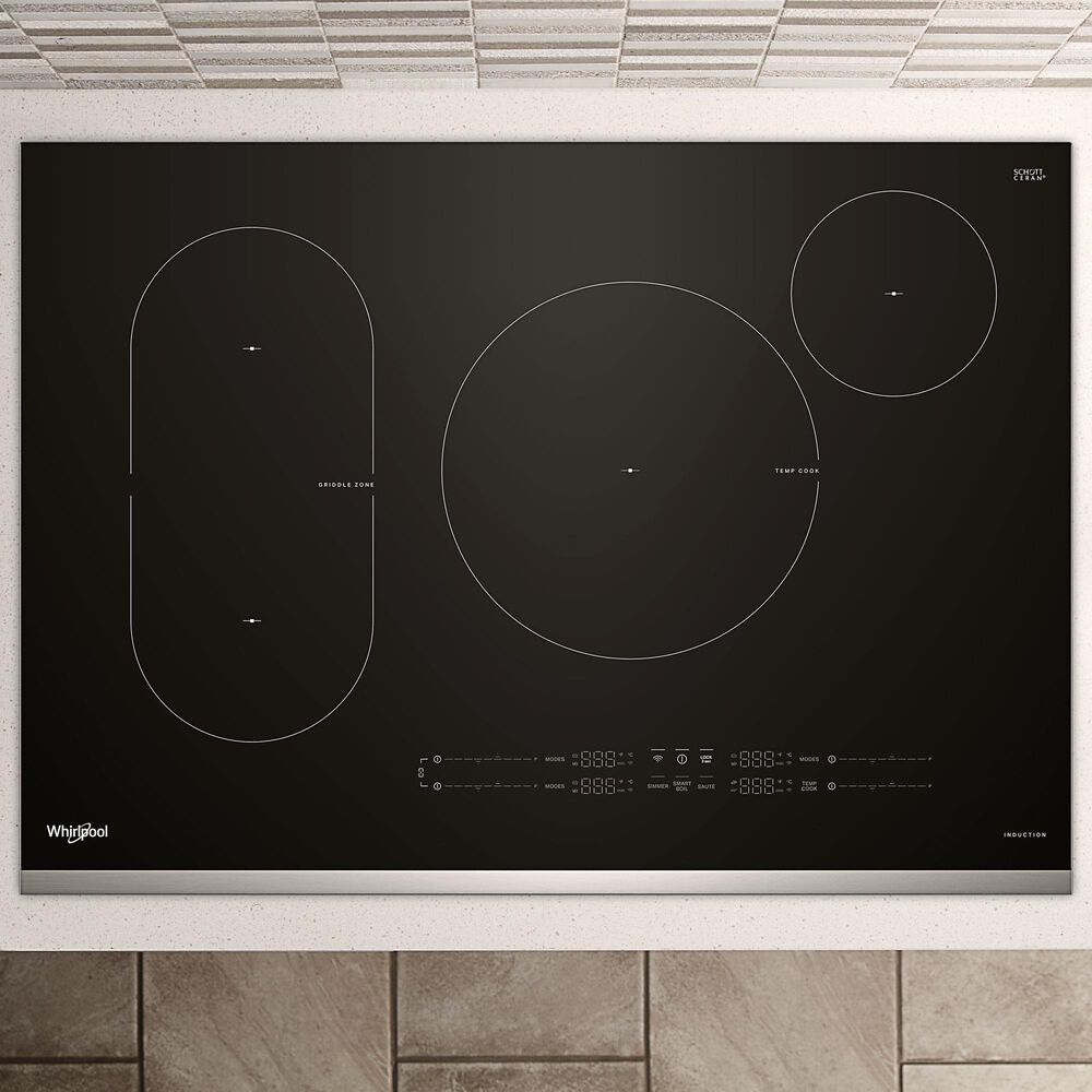 Whirlpool 30" Intelligent Induction Cooktop with Temp Cook Technology in Black and Stainless Steel, , large