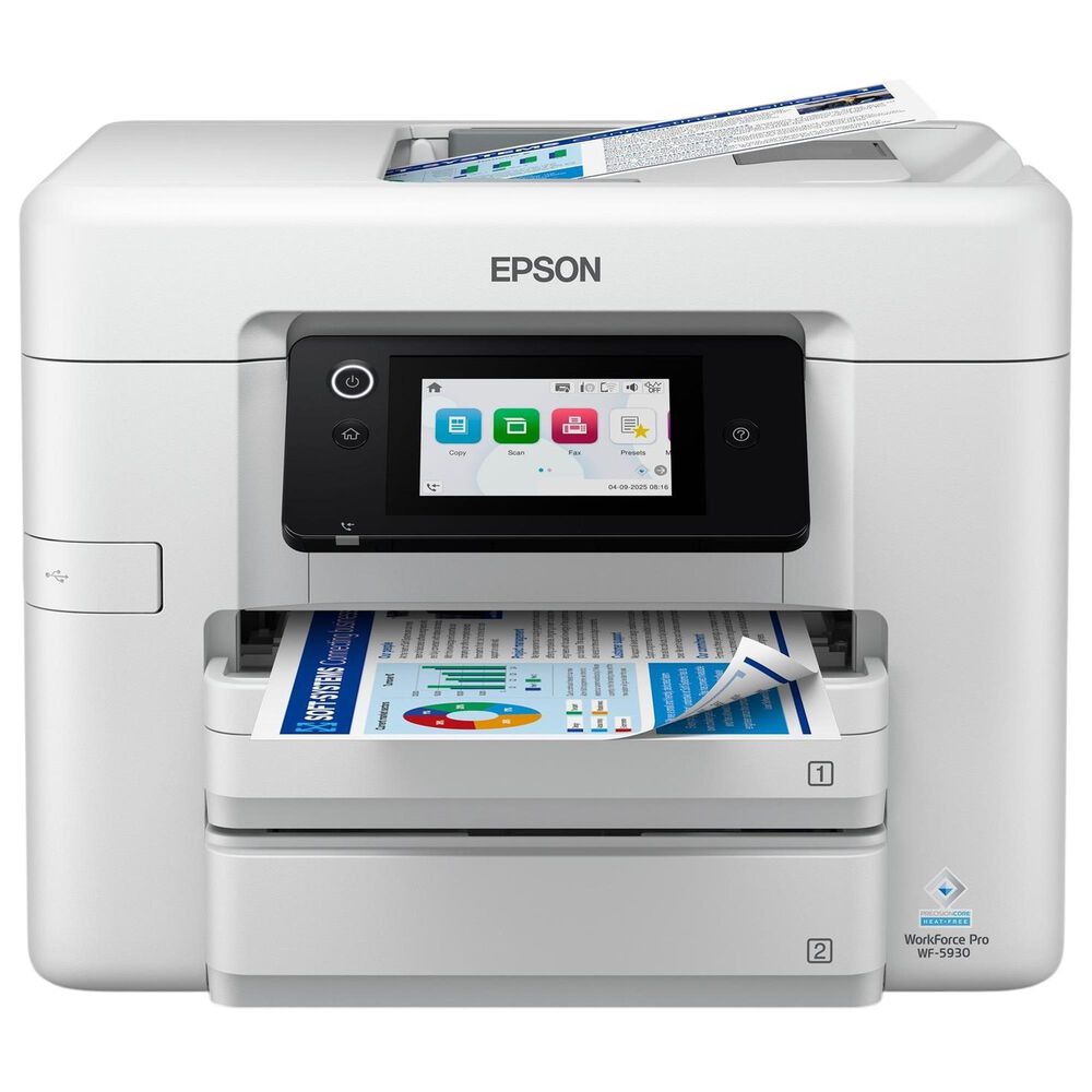Epson WorkForce Pro WF-5930 Wireless All-in-One Inkjet Printer in White, , large