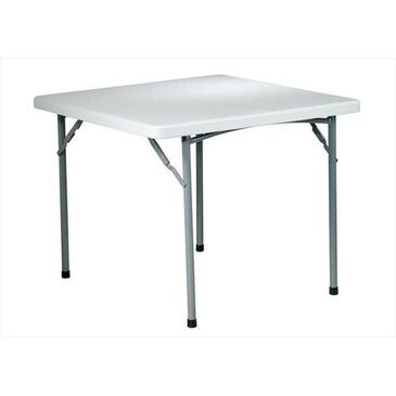 OSP Home 36" Square Resin Card Table in Silver and White, , large
