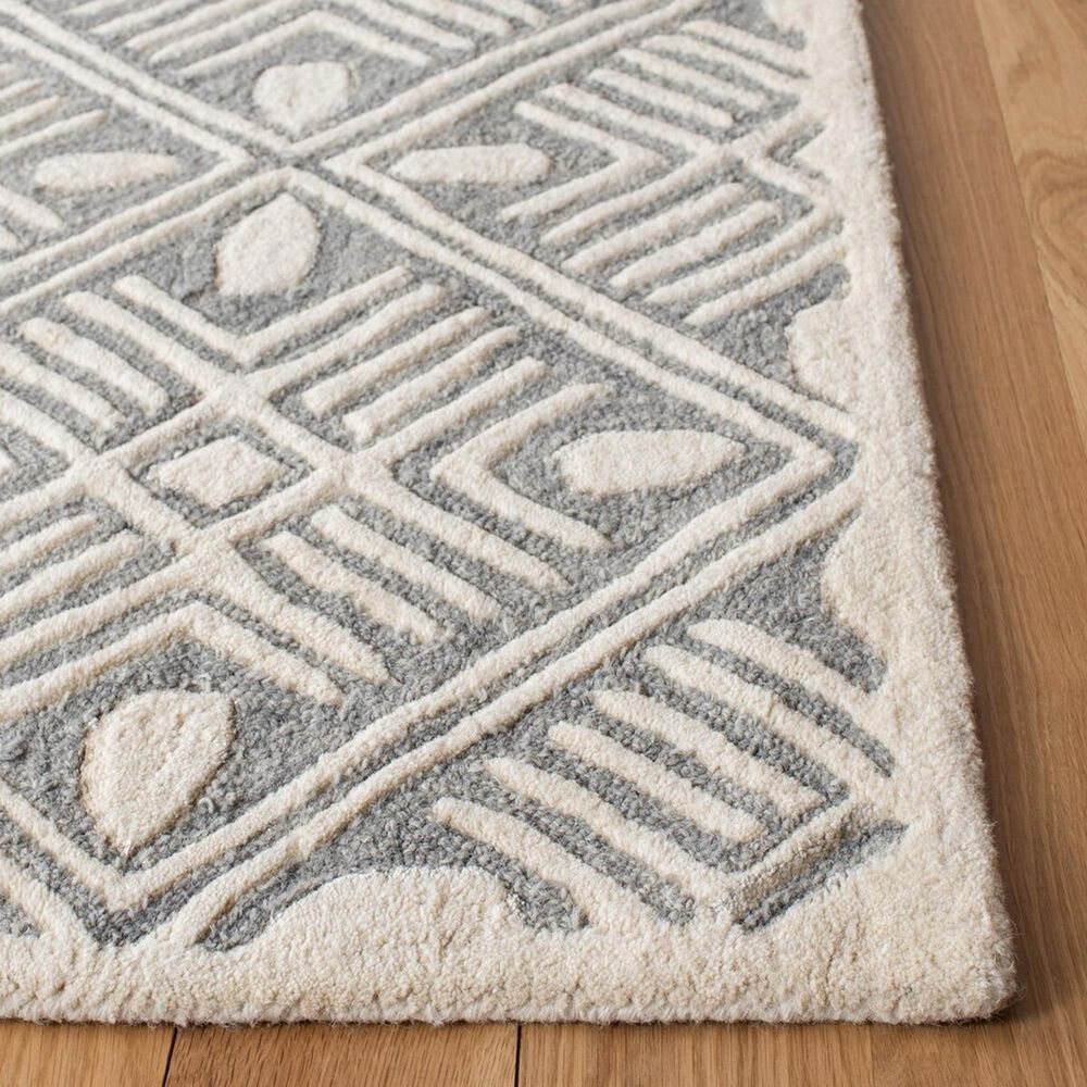 Safavieh Micro-Loop MLP262F 2&#39;3&quot; x 7&#39; Gray and Ivory Runner, , large