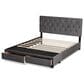 Baxton Studio Caronia Queen Upholstered Storage Bed in Grey, , large