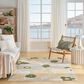 Nourison Aloha ALH42 Ivory and Green 5"3" x 7"5" Indoor/Outdoor Area Rug, , large