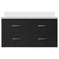 Lexora Home Castor 36" Single Bathroom Vanity in Black with 2 cm White Quartz Top and Rectangular Sink, , large