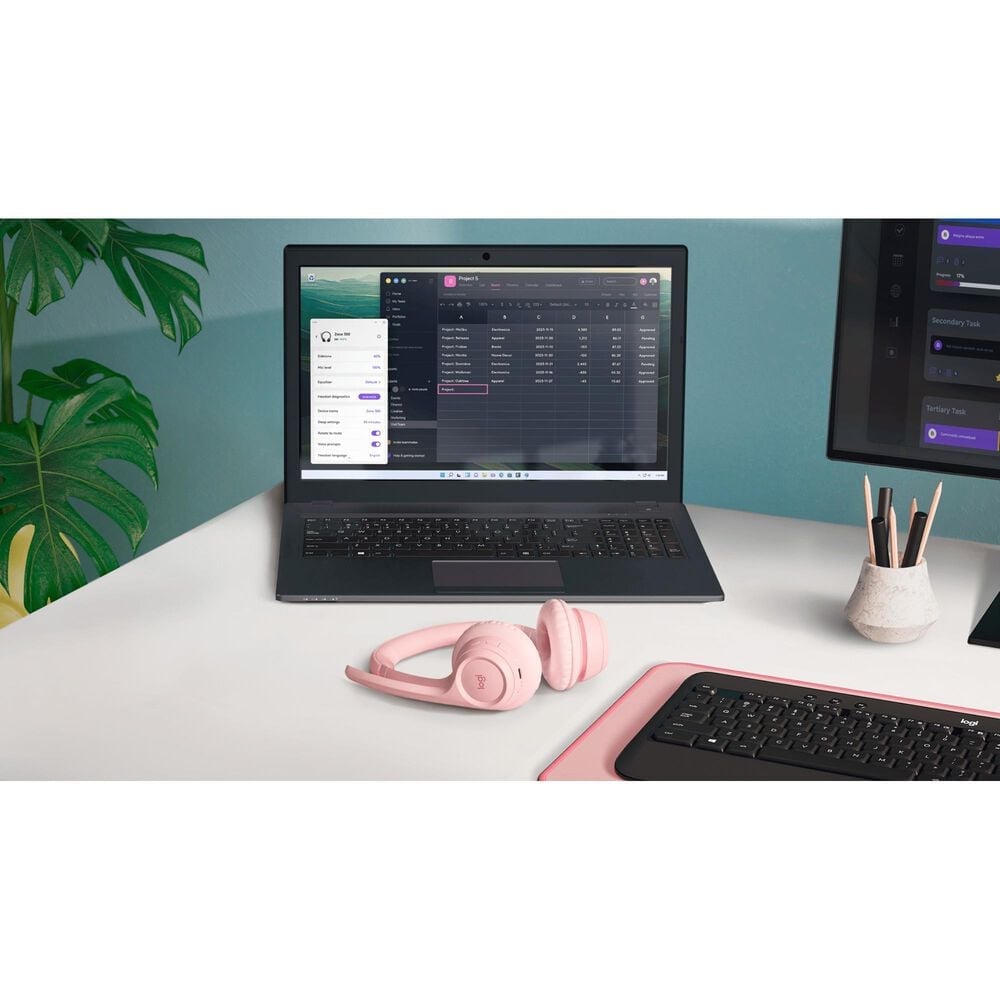 Logitech Zone 300 Wireless Bluetooth Headset in Rose, , large