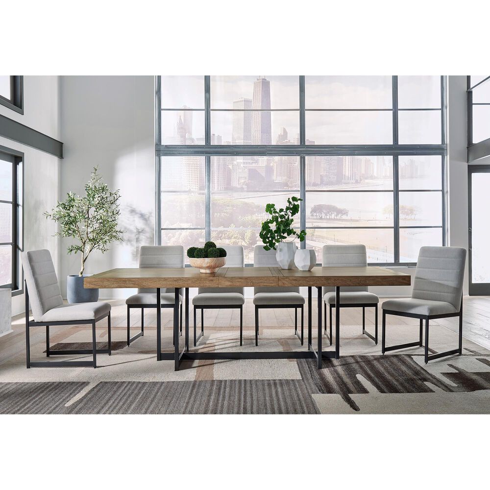 Ashley Tomtyn Dining Table in Light Brown and Gunmetal Gray - Table Only, , large