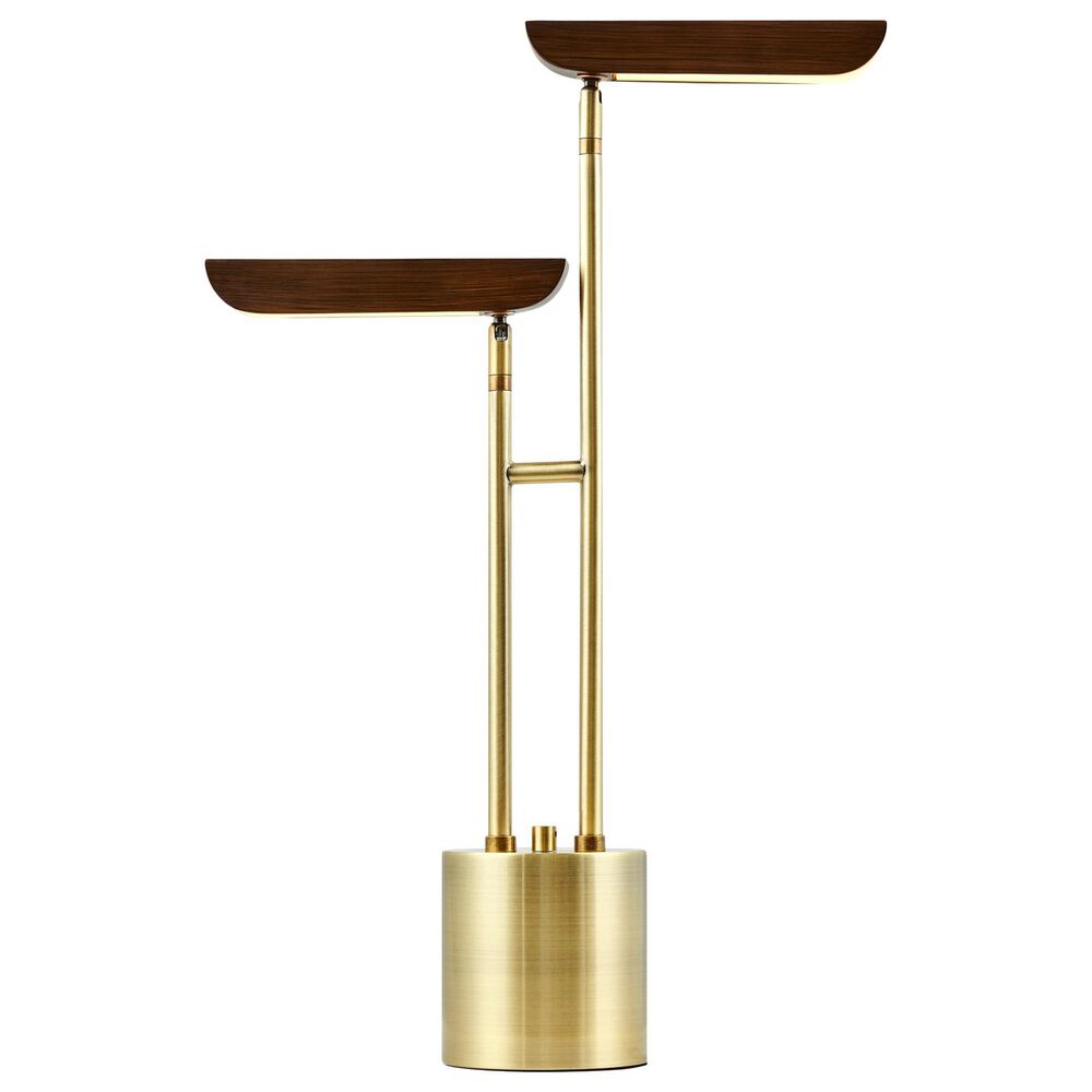 37B Jameson 2-Lite LED Table Lamp in Walnut and Gold, , large
