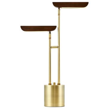 37B Jameson 2-Lite LED Table Lamp in Walnut and Gold, , large