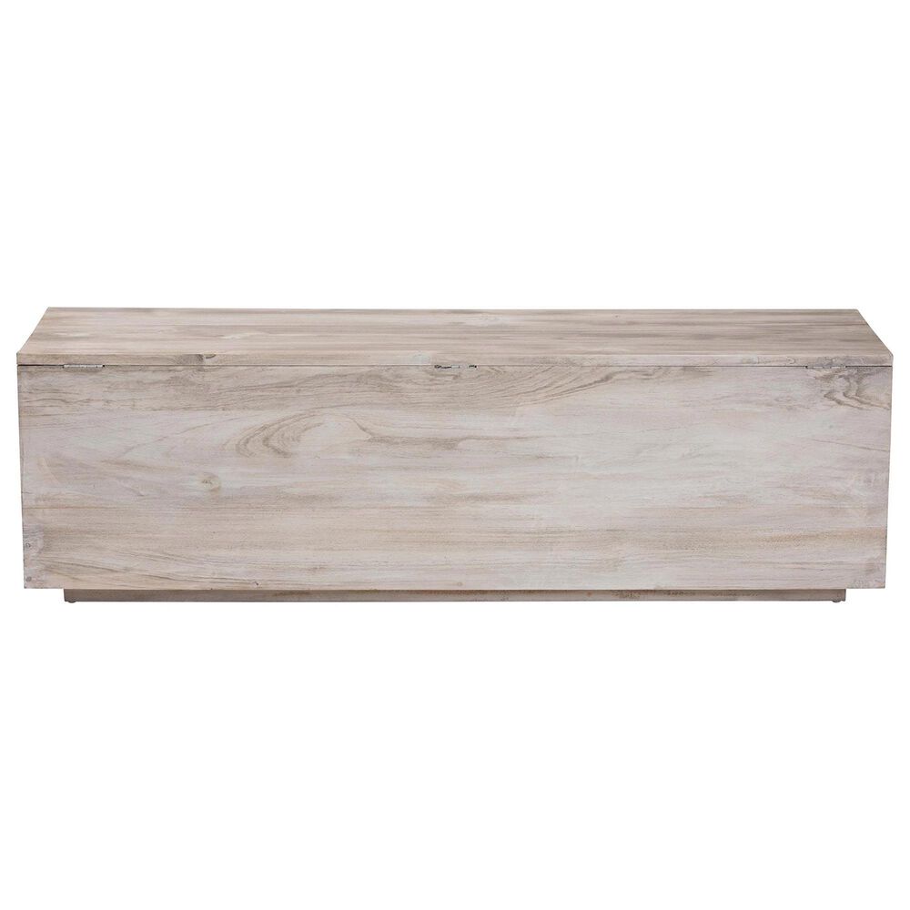 Baxton Studio Alvaro Storage Trunk with Hinged Lid in White Wash, , large