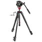 Manfrotto 500 Fluid Video Head Flat Base with 190X Video Aluminum Tripod in Black, , large