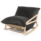 Jaxx Saxx Lush Velvet Bean Bag Rocking Chair in Black, , large
