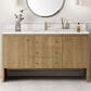 James Martin Vanities Hudson 60" Single Bathroom Vanity in Light Natural Oak with Single Hole 3 cm White Zeus Quartz Top and Rectangular Sink, , large